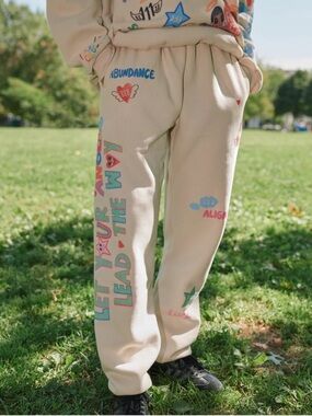 Mayfair Group Angels All Around You Sweatpants in Cream
